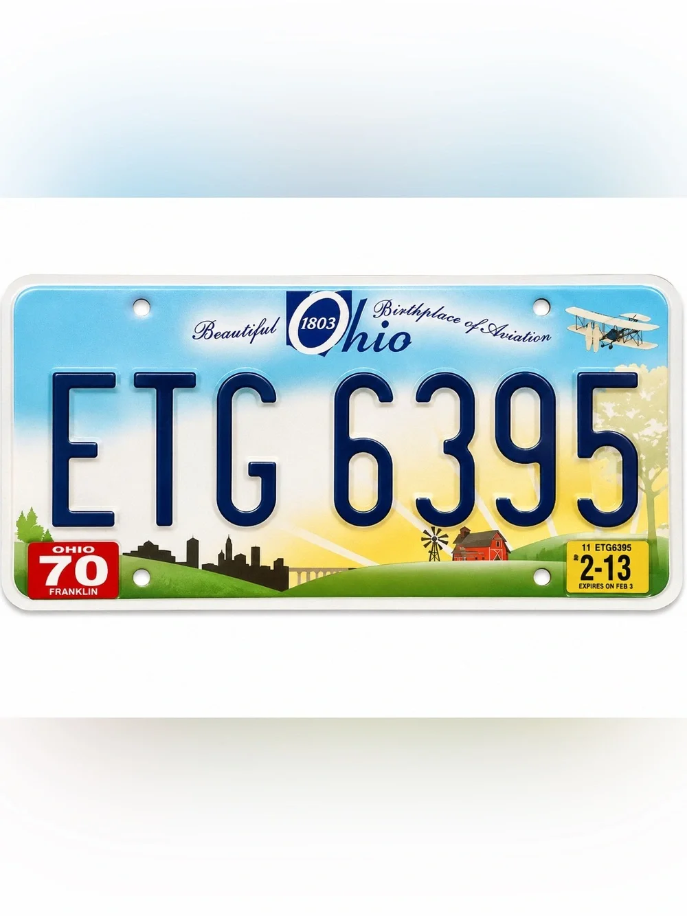 Ohio Beautiful Birthplace of Aviation License Plate